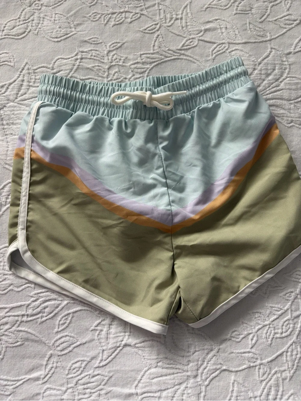 Boys swim 4T new Mint Colorblock & Red Multi-Stripe swim Shorts (2-Pack)